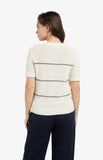 Fuzzy Stripe Cotton Sweater