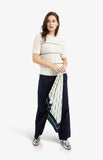 Fuzzy Stripe Cotton Sweater