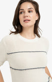 Fuzzy Stripe Cotton Sweater
