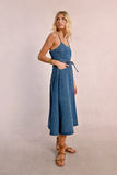 Open Back Denim Dress