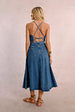 Open Back Denim Dress