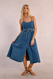 Open Back Denim Dress