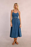 Open Back Denim Dress