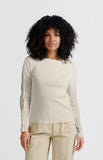 Button Sleeves Ribbed Top