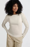 Button Sleeves Ribbed Top