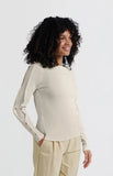 Button Sleeves Ribbed Top