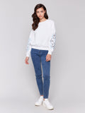 Embroidered Sleeves Sweatshirt