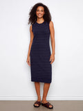 Striped Cotton Sleeveless Sweater Dress