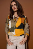 Recycled Satin Abstract Print Straight Tunic