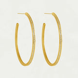 Petit Pavé Large Thin Hoops