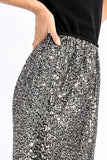 Sequined Slit Long Skirt