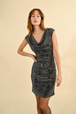 Cowl Neck Sparkle Dress