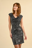 Cowl Neck Sparkle Dress