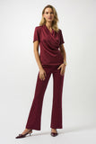 Recycled Satin And Silky Knit Wrap Top