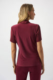 Recycled Satin And Silky Knit Wrap Top