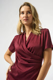 Recycled Satin And Silky Knit Wrap Top