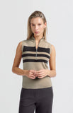 Sleeveless Clock Stripe Sweater