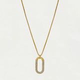 Solene Pave Long Pendant Necklace