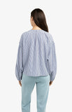 Shirred Stripe Blouse