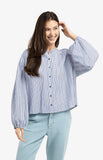 Shirred Stripe Blouse