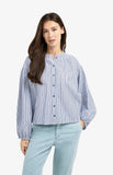 Shirred Stripe Blouse