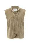 Faux Suede Tie Top