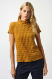 Textured Knit Fitted Top