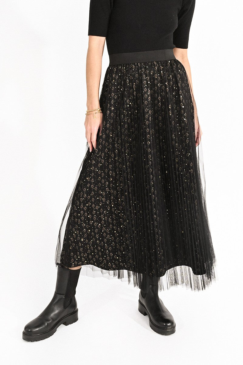 Printed Lining Tulle Skirt