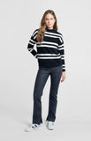 Turtle Neck Stripe Pullover