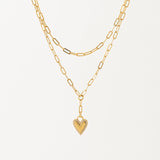 Verona Pave Heart Layered Necklace