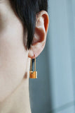 Gold Padlock Earrings