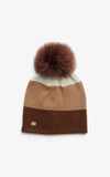 Novah Rib Knit Hat With Removeable Pompom