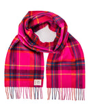 Hot Pink Check Merino Scarf